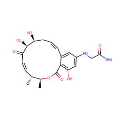 C[C@@H]1OC(=O)c2c(O)cc(NCC(N)=O)cc2/C=C/C[C@H](O)[C@H](O)C(=O)/C=C\[C@H]1C ZINC000201701870