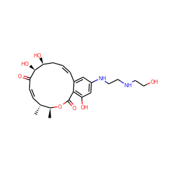 C[C@@H]1OC(=O)c2c(O)cc(NCCNCCO)cc2/C=C/C[C@H](O)[C@H](O)C(=O)/C=C\[C@H]1C ZINC000201701586