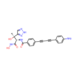 C[C@](O)(c1cn[nH]n1)[C@H](NC(=O)c1ccc(C#CC#Cc2ccc(N)cc2)cc1)C(=O)NO ZINC000096914694