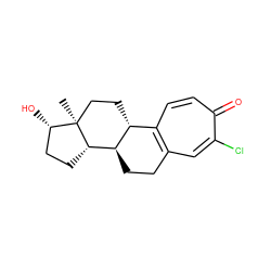 C[C@]12CC[C@@H]3c4ccc(=O)c(Cl)cc4CC[C@H]3[C@@H]1CC[C@@H]2O ZINC000013766677