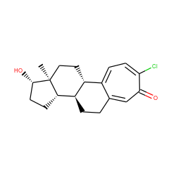 C[C@]12CC[C@@H]3c4ccc(Cl)c(=O)cc4CC[C@H]3[C@@H]1CC[C@@H]2O ZINC000013766671
