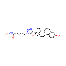 C[C@]12CC[C@@H]3c4ccc(O)cc4CC[C@H]3[C@@H]1CC[C@@]2(O)c1cn(CCCCC(=O)NO)nn1 ZINC000096927914