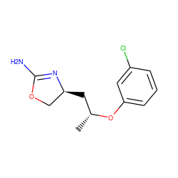 C[C@H](C[C@H]1COC(N)=N1)Oc1cccc(Cl)c1 ZINC000117255583