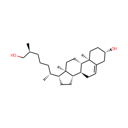 C[C@H](CO)CCC[C@@H](C)[C@H]1CC[C@H]2[C@@H]3CC=C4C[C@@H](O)CC[C@]4(C)[C@H]3CC[C@@]21C ZINC000004097085