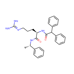 C[C@H](NC(=O)[C@@H](CCCN=C(N)N)NC(=O)C(c1ccccc1)c1ccccc1)c1ccccc1 ZINC000029343442