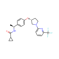 C[C@H](NC(=O)C1CC1)c1ccc(O[C@@H]2CCN(c3cccc(C(F)(F)F)n3)C2)cc1 ZINC000169709490