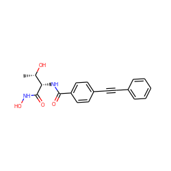 C[C@H](O)[C@H](NC(=O)c1ccc(C#Cc2ccccc2)cc1)C(=O)NO ZINC000096910094