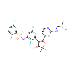 C[C@H](O)CNc1nccc(C2=C(c3cc(Cl)cc(NS(=O)(=O)c4cc(F)ccc4F)c3F)C(=O)C(C)(C)O2)n1 ZINC000220320048