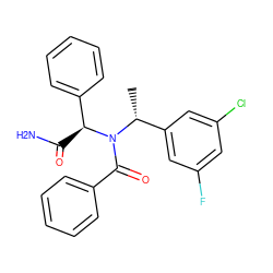 C[C@H](c1cc(F)cc(Cl)c1)N(C(=O)c1ccccc1)[C@@H](C(N)=O)c1ccccc1 ZINC001772587107