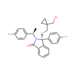 C[C@H](c1ccc(Cl)cc1)N1C(=O)c2ccccc2[C@]1(OCC1(CO)CC1)c1ccc(Cl)cc1 ZINC000066113554