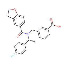 C[C@H](c1ccc(F)cc1)N(Cc1cccc(C(=O)O)c1)C(=O)c1ccc2c(c1)CCO2 ZINC000149986653