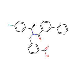 C[C@H](c1ccc(F)cc1)N(Cc1cccc(C(=O)O)c1)C(=O)c1cccc(-c2ccccc2)c1 ZINC000473123232