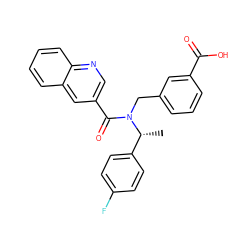 C[C@H](c1ccc(F)cc1)N(Cc1cccc(C(=O)O)c1)C(=O)c1cnc2ccccc2c1 ZINC000149966028