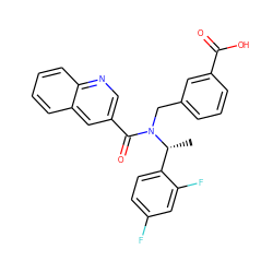C[C@H](c1ccc(F)cc1F)N(Cc1cccc(C(=O)O)c1)C(=O)c1cnc2ccccc2c1 ZINC000150038076