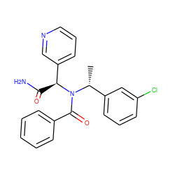C[C@H](c1cccc(Cl)c1)N(C(=O)c1ccccc1)[C@@H](C(N)=O)c1cccnc1 ZINC001772590138