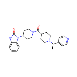 C[C@H](c1ccncc1)N1CCC(C(=O)N2CCC(n3c(=O)[nH]c4ccccc43)CC2)CC1 ZINC000058583624