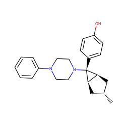 C[C@H]1C[C@H]2[C@@H](C1)[C@]2(c1ccc(O)cc1)N1CCN(c2ccccc2)CC1 ZINC000101511254