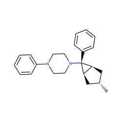 C[C@H]1C[C@H]2[C@@H](C1)[C@]2(c1ccccc1)N1CCN(c2ccccc2)CC1 ZINC000101511244
