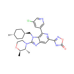 C[C@H]1OCCN(c2nc3cc(-c4noc(=O)[nH]4)nc(-c4cncc(Cl)c4)c3n2C[C@H]2CC[C@H](C)CC2)[C@@H]1C ZINC000261149461