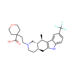 C[C@H]1c2c([nH]c3ccc(C(F)(F)F)cc23)C[C@H]2CCN(CCC3(C(=O)O)CCOCC3)C[C@@H]21 ZINC000034037047