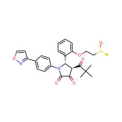 C[S@+]([O-])CCOc1ccccc1[C@@H]1[C@@H](C(=O)C(C)(C)C)C(=O)C(=O)N1c1ccc(-c2ccon2)cc1 ZINC000169695215