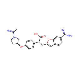 CC(=N)N1CC[C@H](Oc2ccc([C@@H](Cc3cc4ccc(C(=N)N)cc4o3)C(=O)O)cc2)C1 ZINC000013735942