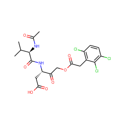 CC(=O)N[C@@H](C(=O)N[C@@H](CC(=O)O)C(=O)COC(=O)Cc1c(Cl)ccc(Cl)c1Cl)C(C)C ZINC000026388664