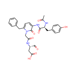 CC(=O)N[C@@H](Cc1ccc(O)cc1)C(=O)Nc1ccc(Cc2ccccc2)n(CC(=O)N[C@H](C=O)CC(=O)O)c1=O ZINC000027085153