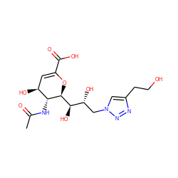 CC(=O)N[C@@H]1[C@@H](O)C=C(C(=O)O)O[C@H]1[C@H](O)[C@H](O)Cn1cc(CCO)nn1 ZINC000064560467