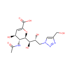 CC(=O)N[C@@H]1[C@@H](O)C=C(C(=O)O)O[C@H]1[C@H](O)[C@H](O)Cn1cc(CO)nn1 ZINC000064573478