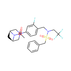 CC(=O)N1[C@H]2C[C@@H]1CN(c1ccc(CN(CC(F)(F)F)S(=O)(=O)Cc3ccccc3)c(F)c1)C2 ZINC000147286187