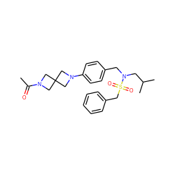 CC(=O)N1CC2(C1)CN(c1ccc(CN(CC(C)C)S(=O)(=O)Cc3ccccc3)cc1)C2 ZINC000147235685