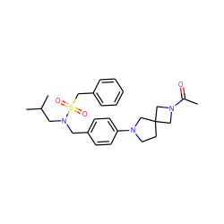CC(=O)N1CC2(CCN(c3ccc(CN(CC(C)C)S(=O)(=O)Cc4ccccc4)cc3)C2)C1 ZINC000147235970