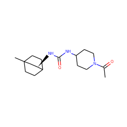 CC(=O)N1CCC(NC(=O)N[C@@H]2CC3(C)CCC2CC3)CC1 ZINC000066076133
