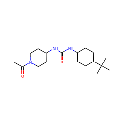 CC(=O)N1CCC(NC(=O)NC2CCC(C(C)(C)C)CC2)CC1 ZINC000066074700