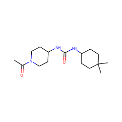 CC(=O)N1CCC(NC(=O)NC2CCC(C)(C)CC2)CC1 ZINC000066102988