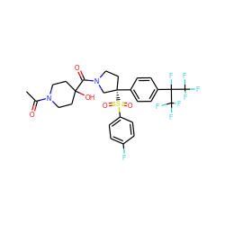 CC(=O)N1CCC(O)(C(=O)N2CC[C@](c3ccc(C(F)(C(F)(F)F)C(F)(F)F)cc3)(S(=O)(=O)c3ccc(F)cc3)C2)CC1 ZINC001772604850
