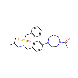 CC(=O)N1CCCN(c2ccc(CN(CC(C)C)S(=O)(=O)Cc3ccccc3)cc2)CC1 ZINC000147290864