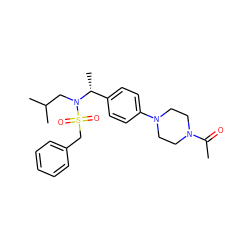 CC(=O)N1CCN(c2ccc([C@@H](C)N(CC(C)C)S(=O)(=O)Cc3ccccc3)cc2)CC1 ZINC000147265527