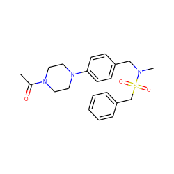 CC(=O)N1CCN(c2ccc(CN(C)S(=O)(=O)Cc3ccccc3)cc2)CC1 ZINC000147262248