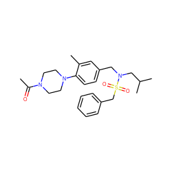 CC(=O)N1CCN(c2ccc(CN(CC(C)C)S(=O)(=O)Cc3ccccc3)cc2C)CC1 ZINC000147230100