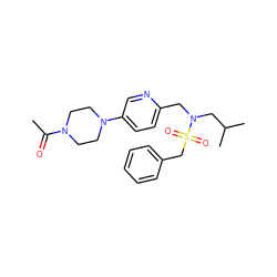 CC(=O)N1CCN(c2ccc(CN(CC(C)C)S(=O)(=O)Cc3ccccc3)nc2)CC1 ZINC000147234554