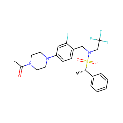 CC(=O)N1CCN(c2ccc(CN(CC(F)(F)F)S(=O)(=O)[C@@H](C)c3ccccc3)c(F)c2)CC1 ZINC000144916815