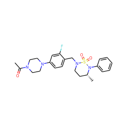 CC(=O)N1CCN(c2ccc(CN3CC[C@@H](C)N(c4ccccc4)S3(=O)=O)c(F)c2)CC1 ZINC000169710359