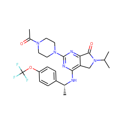 CC(=O)N1CCN(c2nc(N[C@H](C)c3ccc(OC(F)(F)F)cc3)c3c(n2)C(=O)N(C(C)C)C3)CC1 ZINC000084633914