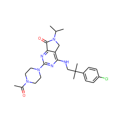 CC(=O)N1CCN(c2nc(NCC(C)(C)c3ccc(Cl)cc3)c3c(n2)C(=O)N(C(C)C)C3)CC1 ZINC000084605335