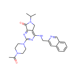 CC(=O)N1CCN(c2nc(NCc3cc4ccccc4cn3)c3c(n2)C(=O)N(C(C)C)C3)CC1 ZINC000043200629
