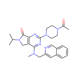 CC(=O)N1CCN(c2nc3c(c(N(C)Cc4cc5ccccc5cn4)n2)CN(C(C)C)C3=O)CC1 ZINC000043200628
