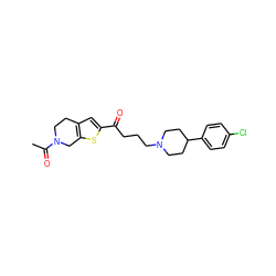 CC(=O)N1CCc2cc(C(=O)CCCN3CCC(c4ccc(Cl)cc4)CC3)sc2C1 ZINC000073169305
