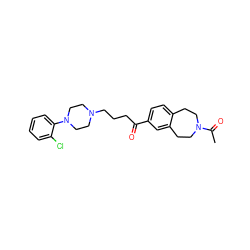 CC(=O)N1CCc2ccc(C(=O)CCCN3CCN(c4ccccc4Cl)CC3)cc2CC1 ZINC000073195943